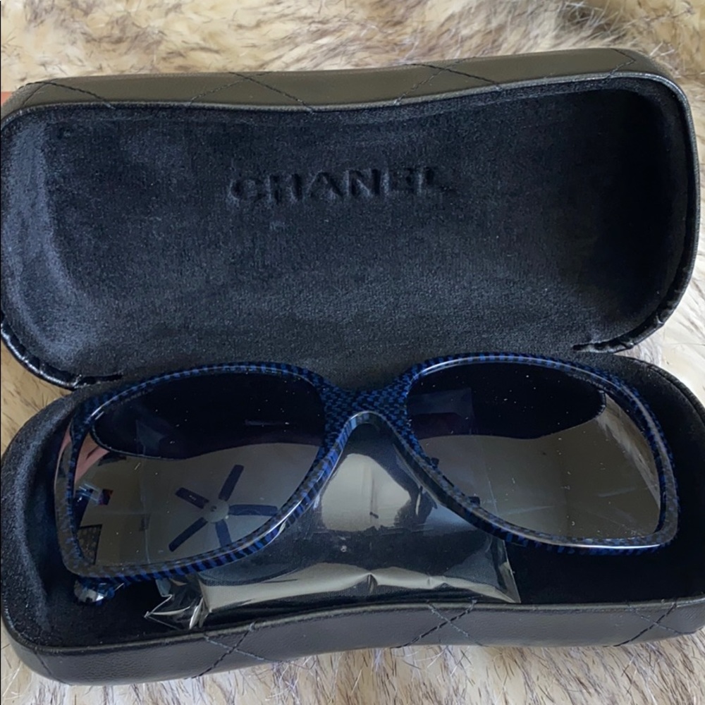 Navy Blue Chanel Sunglasses